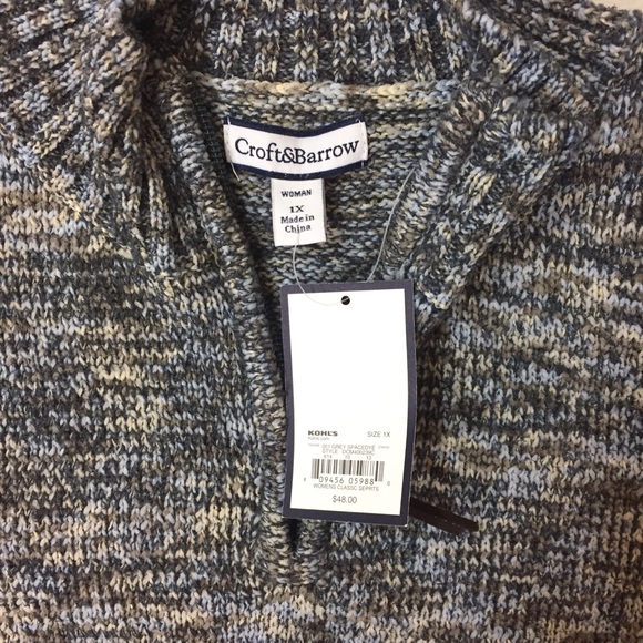 {3/$25} NWT quarter-zip sweater 1X popover preppy - Picture 2 of 4
